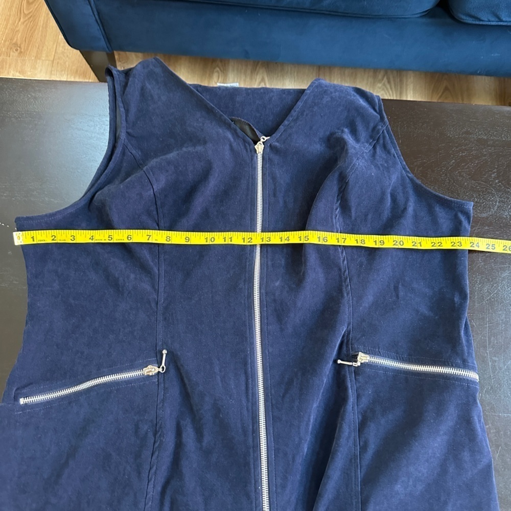Vintage casual corner woman moleskin zip front jumper shift dress - Picture 5 of 6